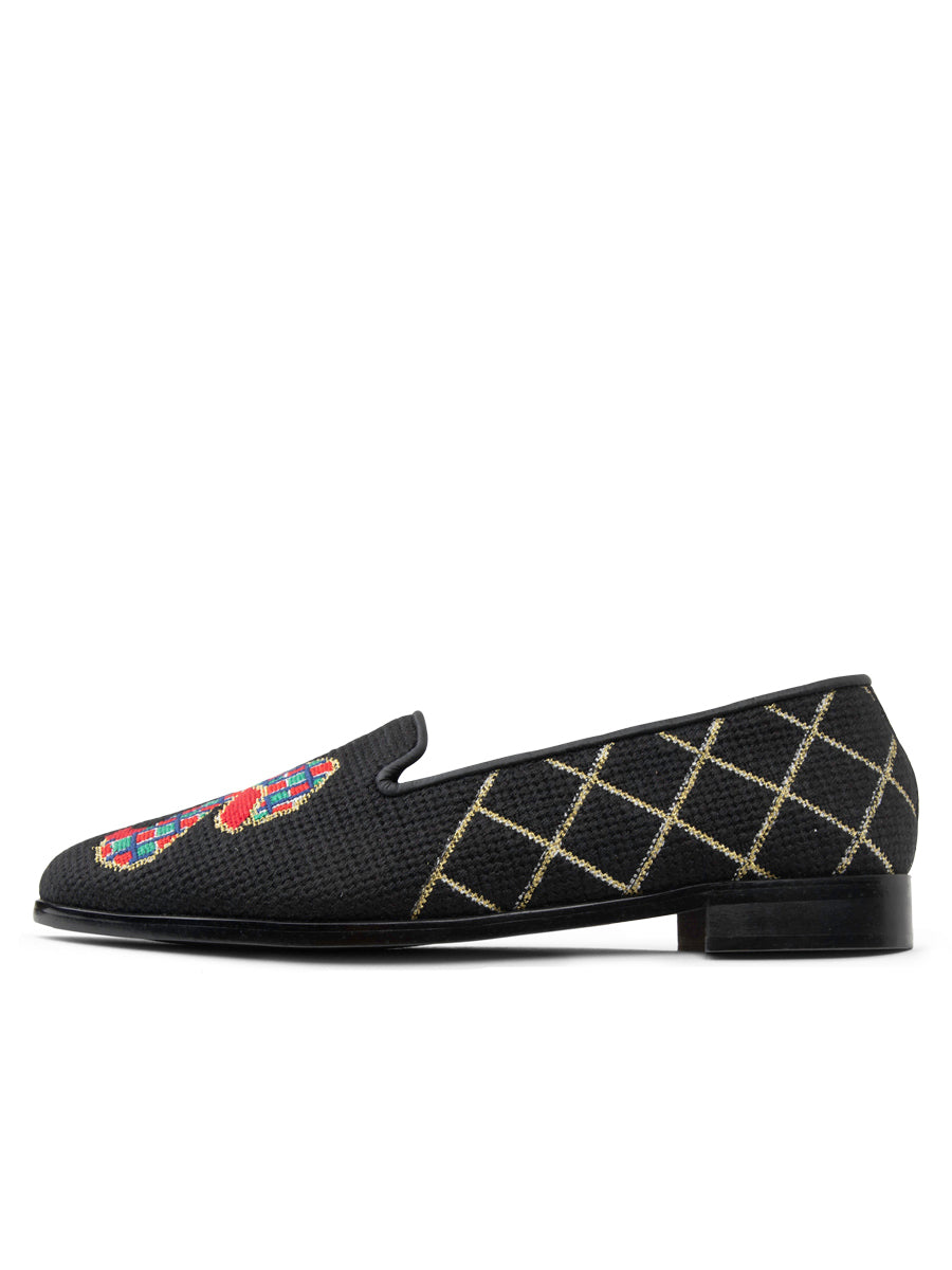 Needlepoint Loafer in Tartan Bow