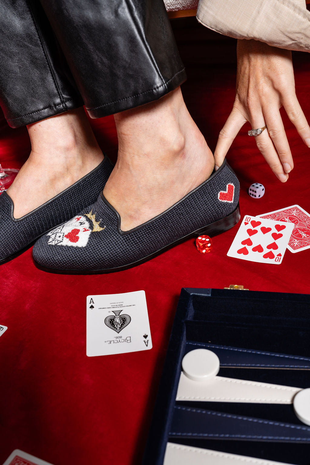 Needlepoint Loafer in Queen of Cards