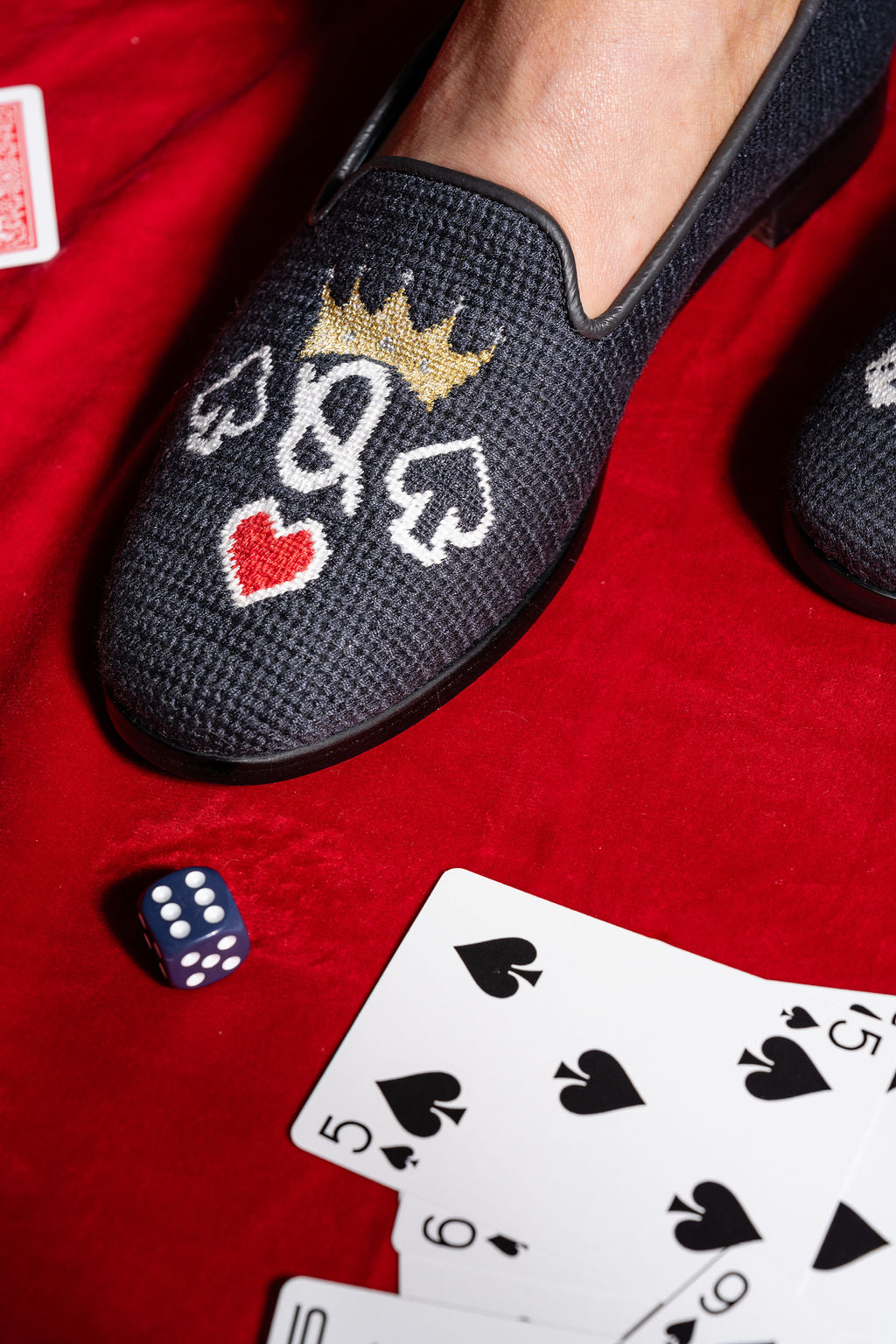 Needlepoint Loafer in Queen of Cards