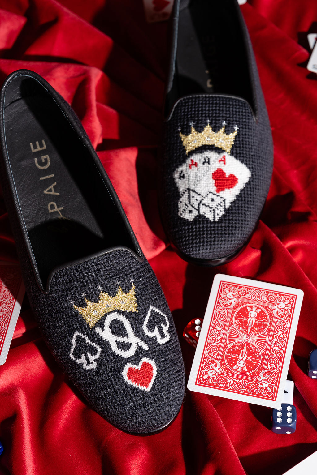 Needlepoint Loafer in Queen of Cards