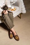 Needlepoint Loafer in Autumn Leaves Wreath