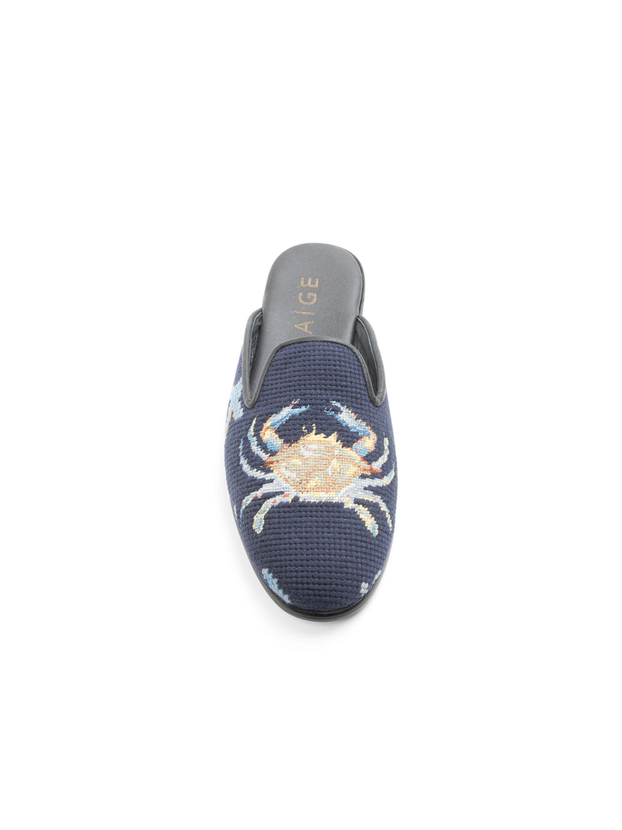 Needlepoint Mule in Crab