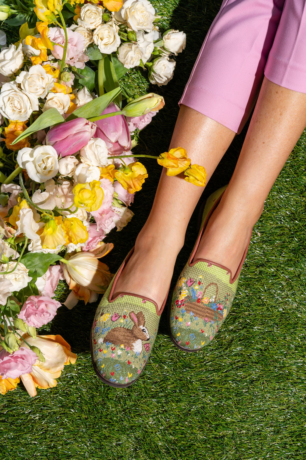 Needlepoint Loafer in Spring Bunny