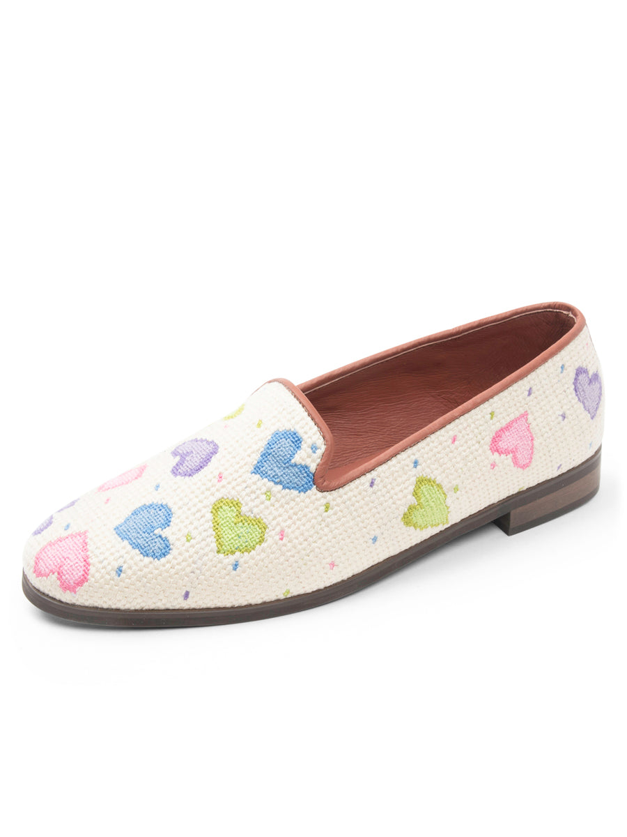 Needlepoint Loafer in Hearts