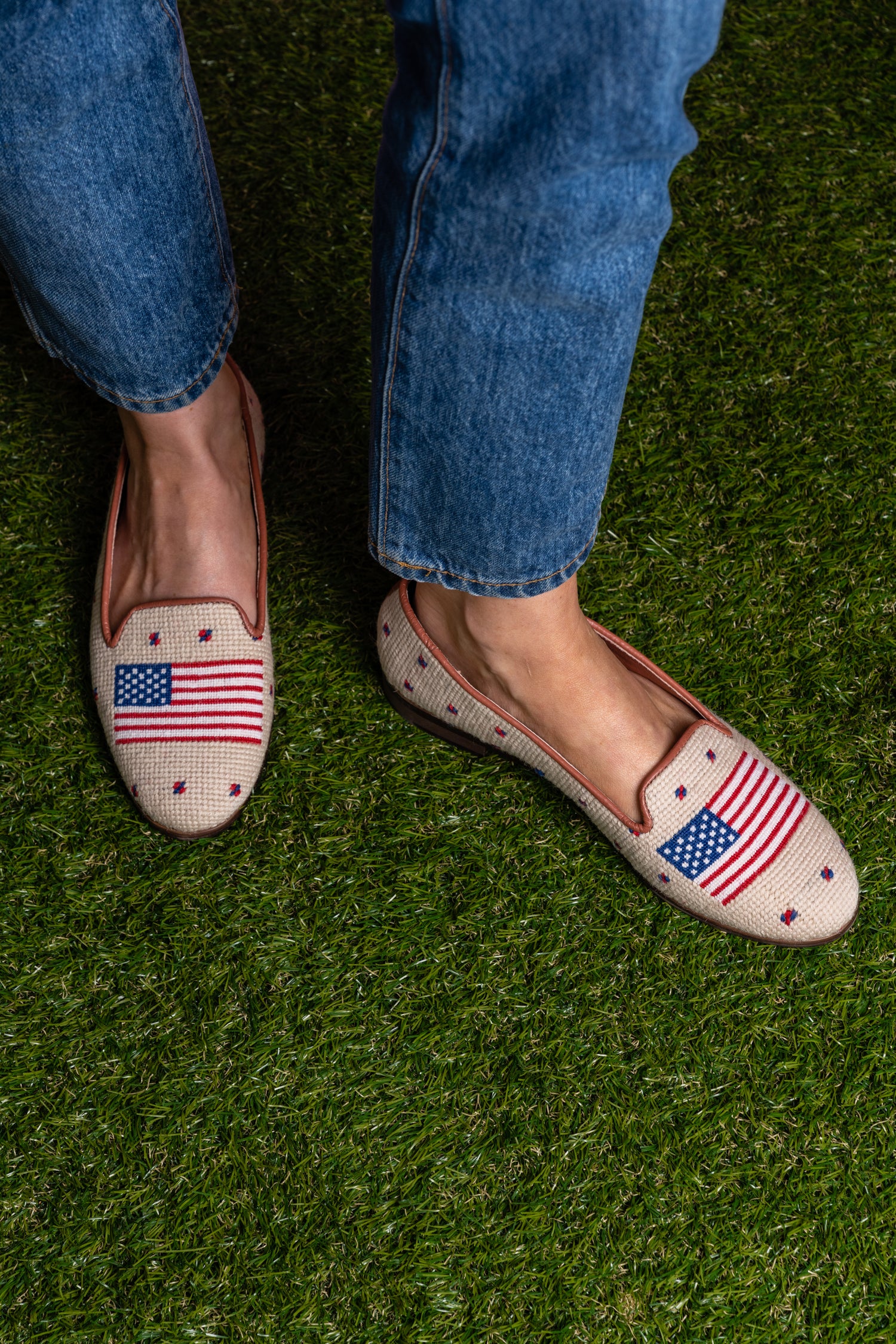 Needlepoint Loafer in American Flag