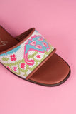 Needlepoint Sandal in Preppy Paisley