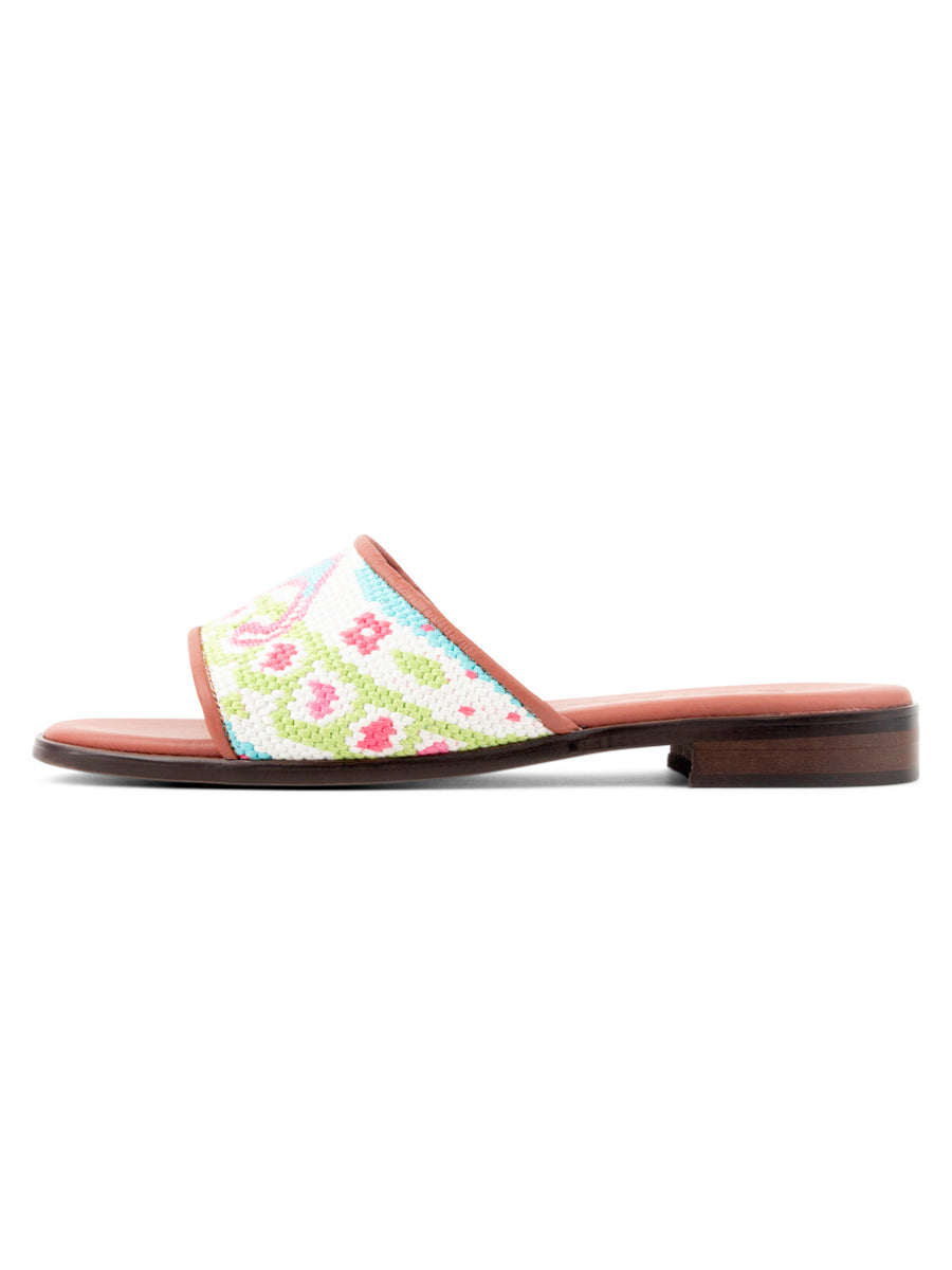 Needlepoint Sandal in Preppy Paisley