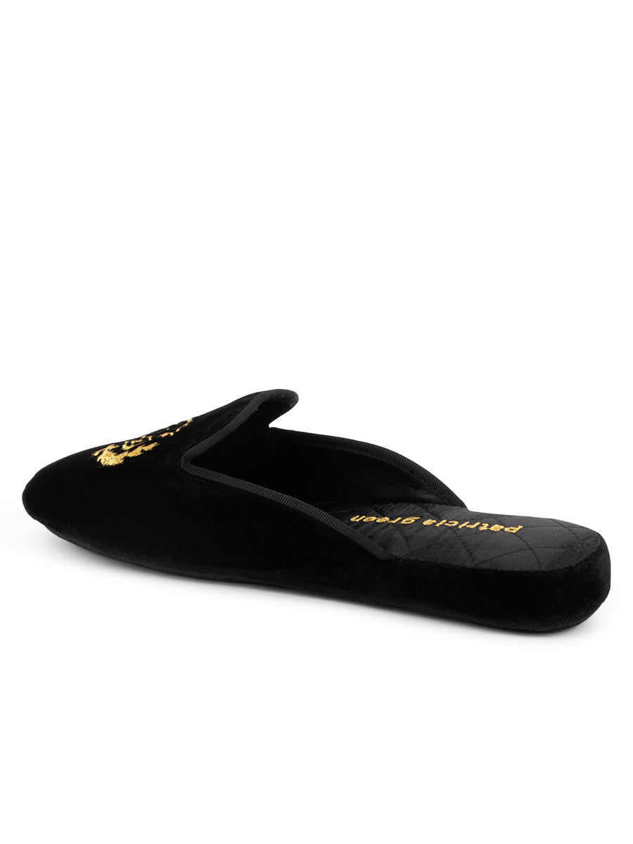 Diana Embroidered Velvet Slipper