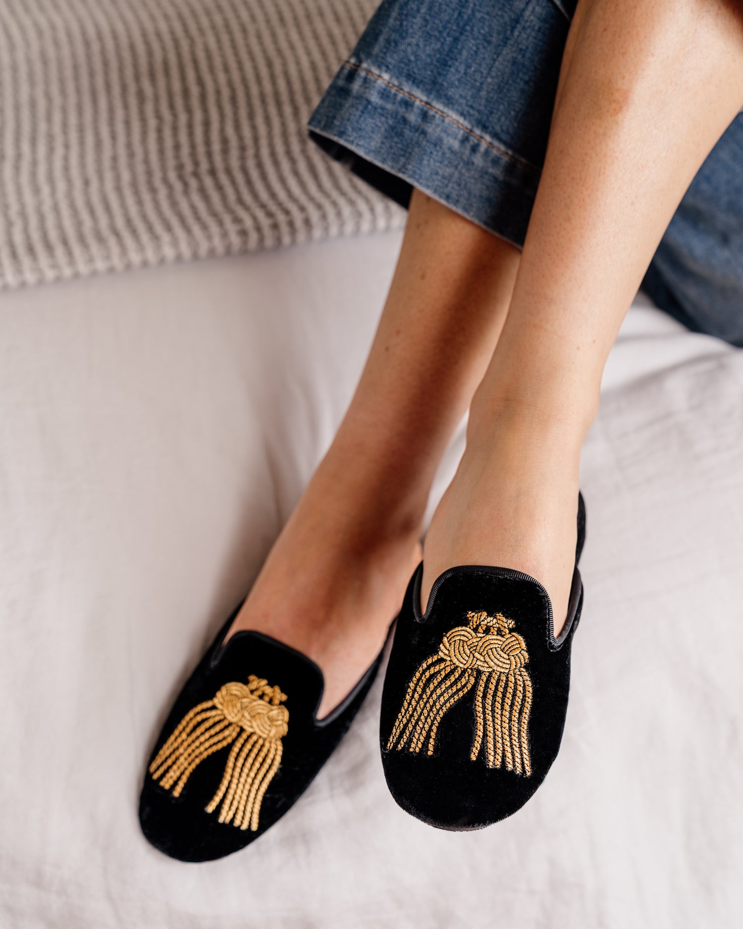 Victoria Embroidered Tassel Slipper