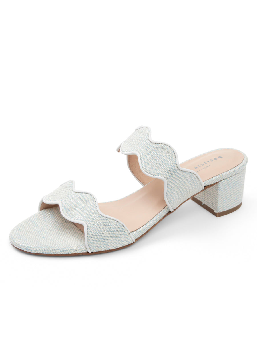 Palm Beach Block Heel Scalloped Sandal