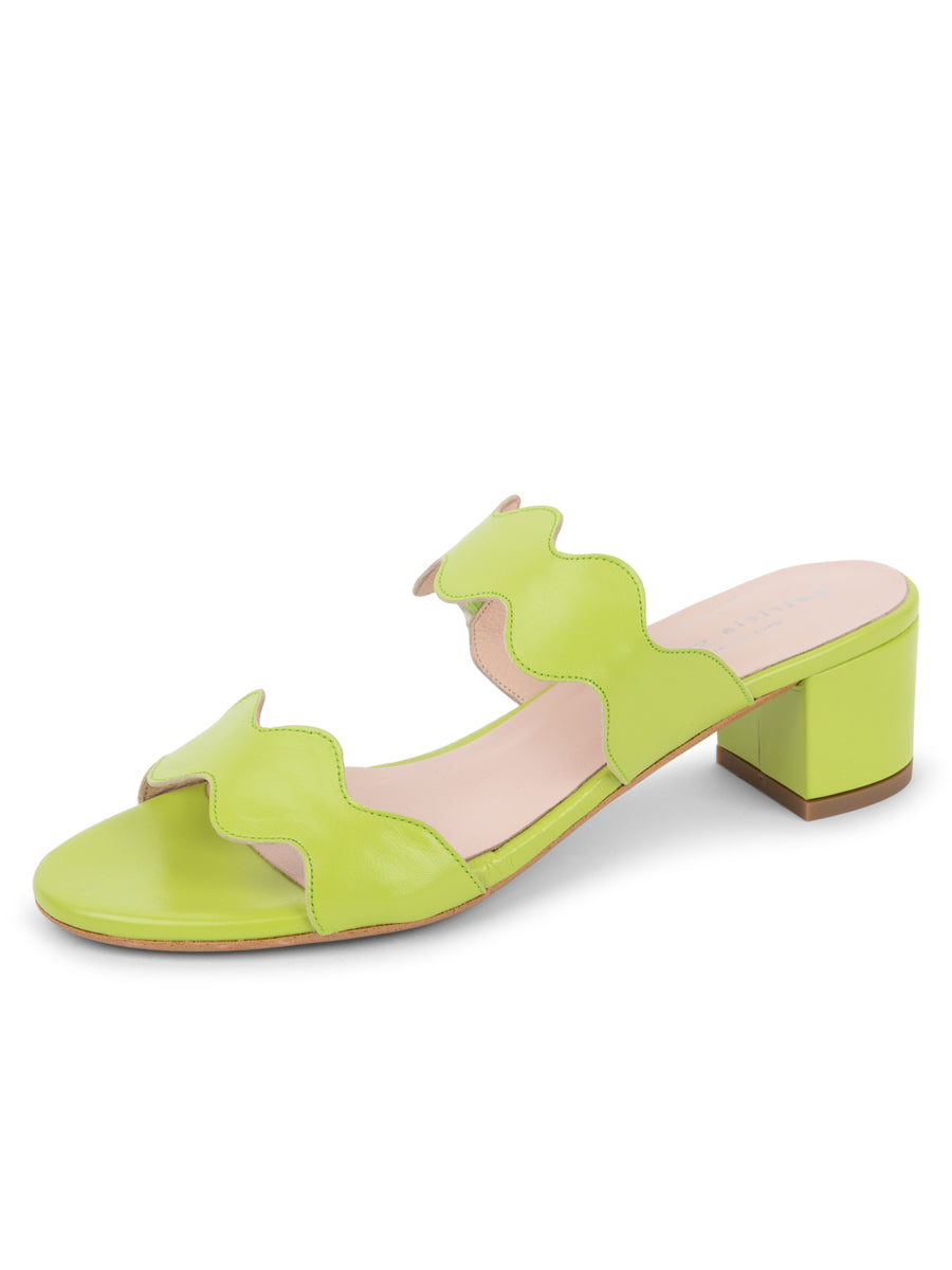 Palm Beach Block Heel Scalloped Sandal