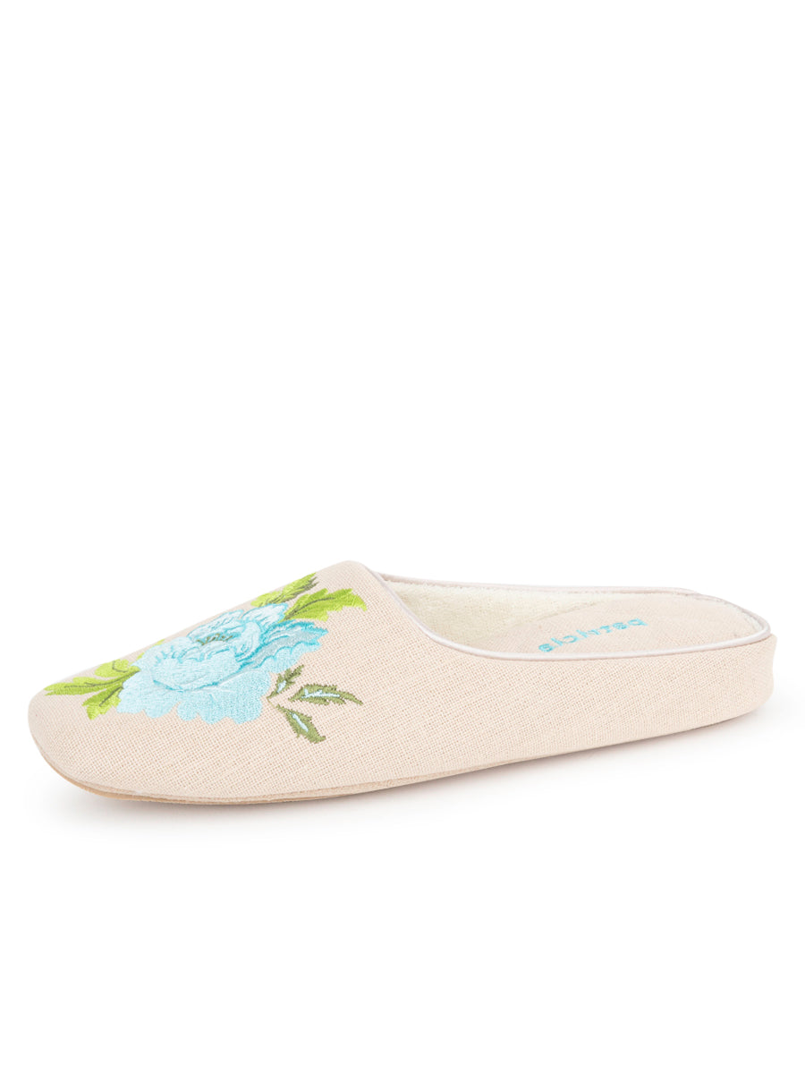 Peony Embroidered Slipper