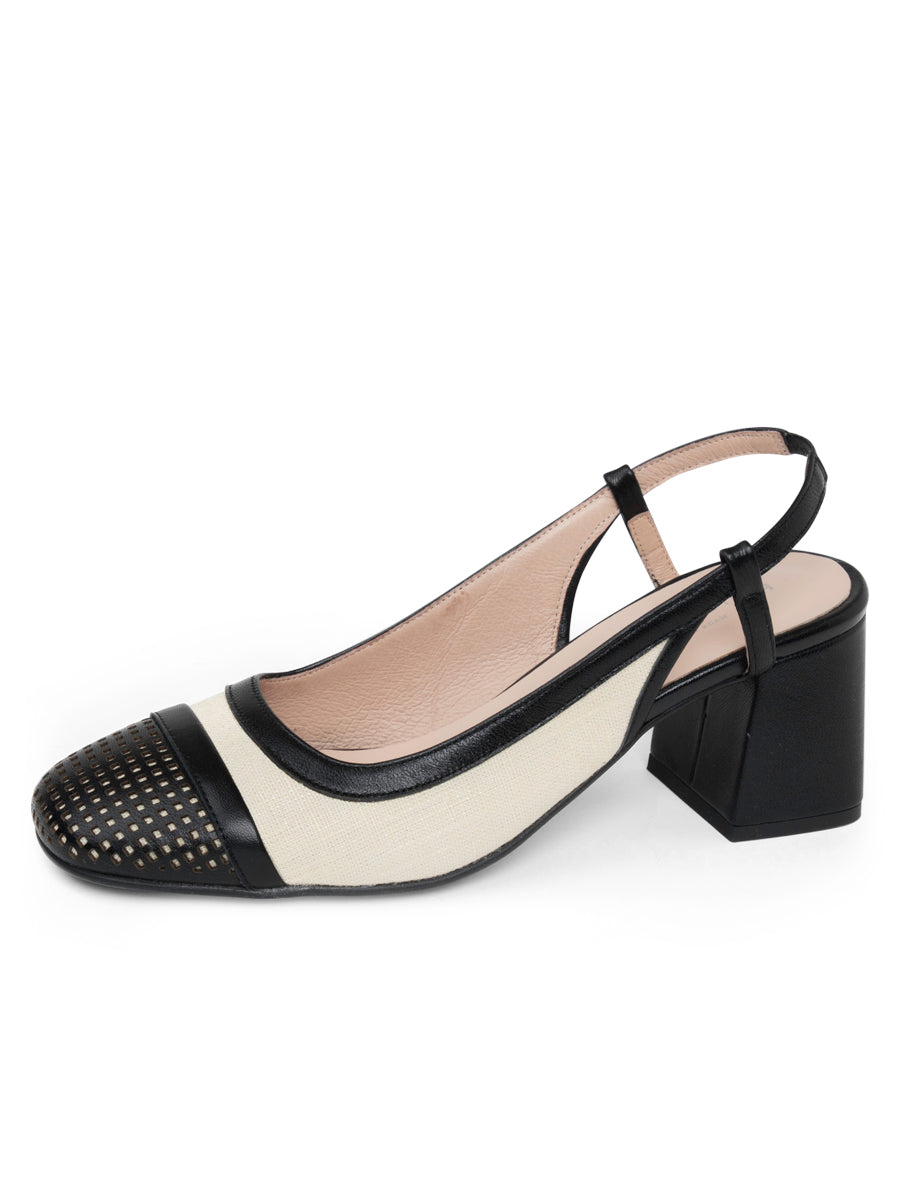 Brooks Perforated Slingback Block Heel