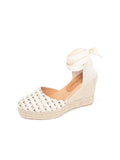 Lillian Raffia Lace Up Espadrille