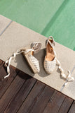 Lillian Raffia Lace Up Espadrille