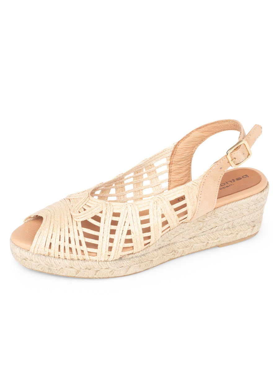 Willow Raffia Peep Toe Espadrille