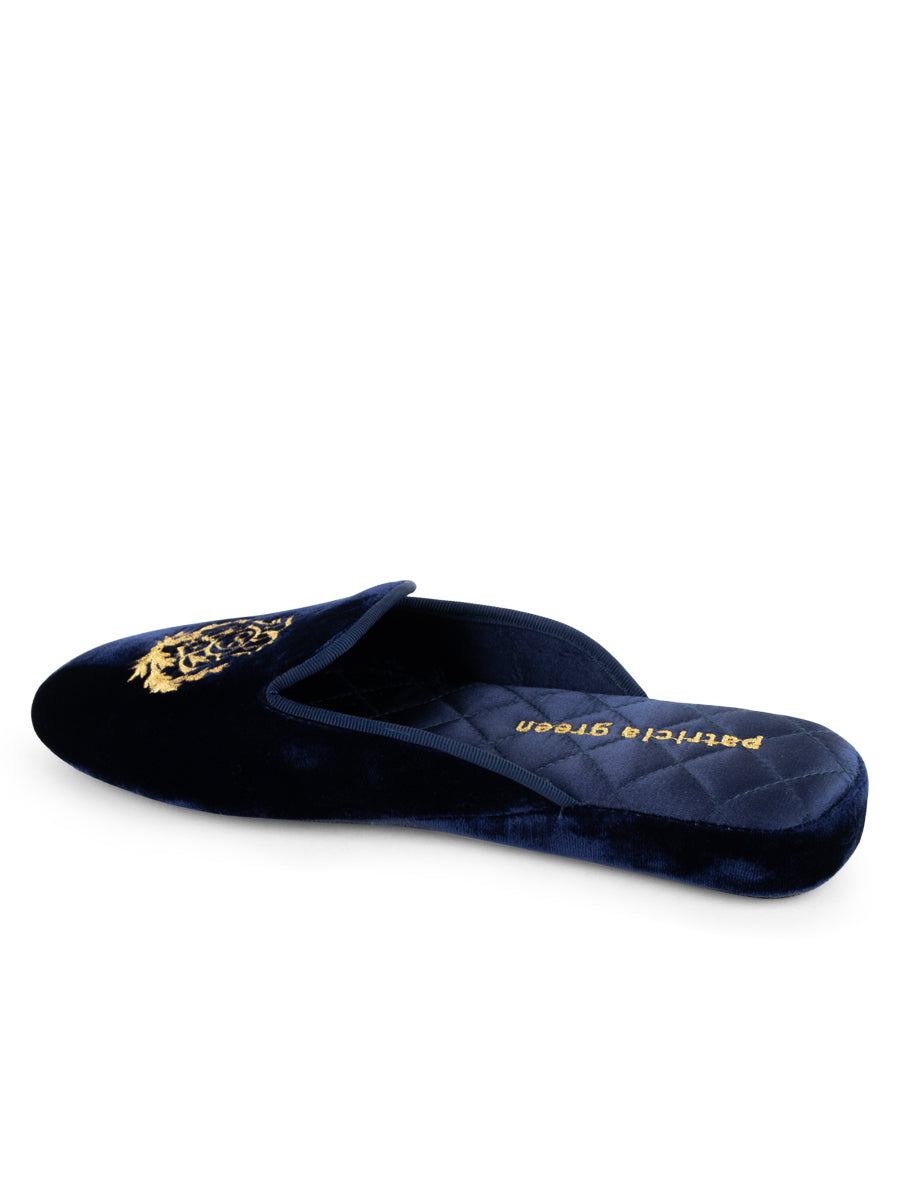 Diana Embroidered Velvet Slipper