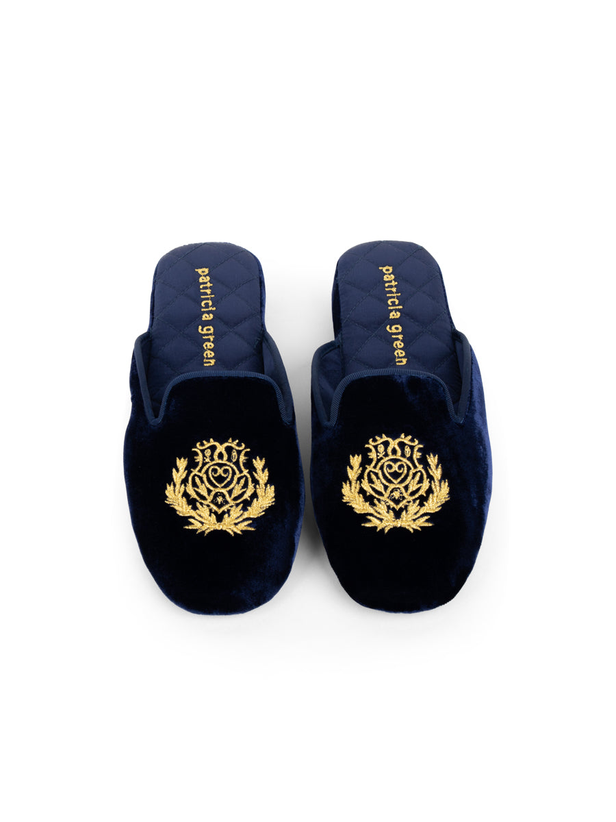 Diana Embroidered Velvet Slipper