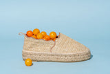 Abigail Scalloped Raffia Slip On Espadrille