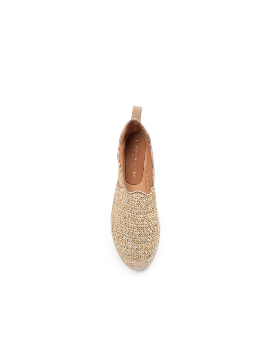 Abigail Scalloped Raffia Slip On Espadrille