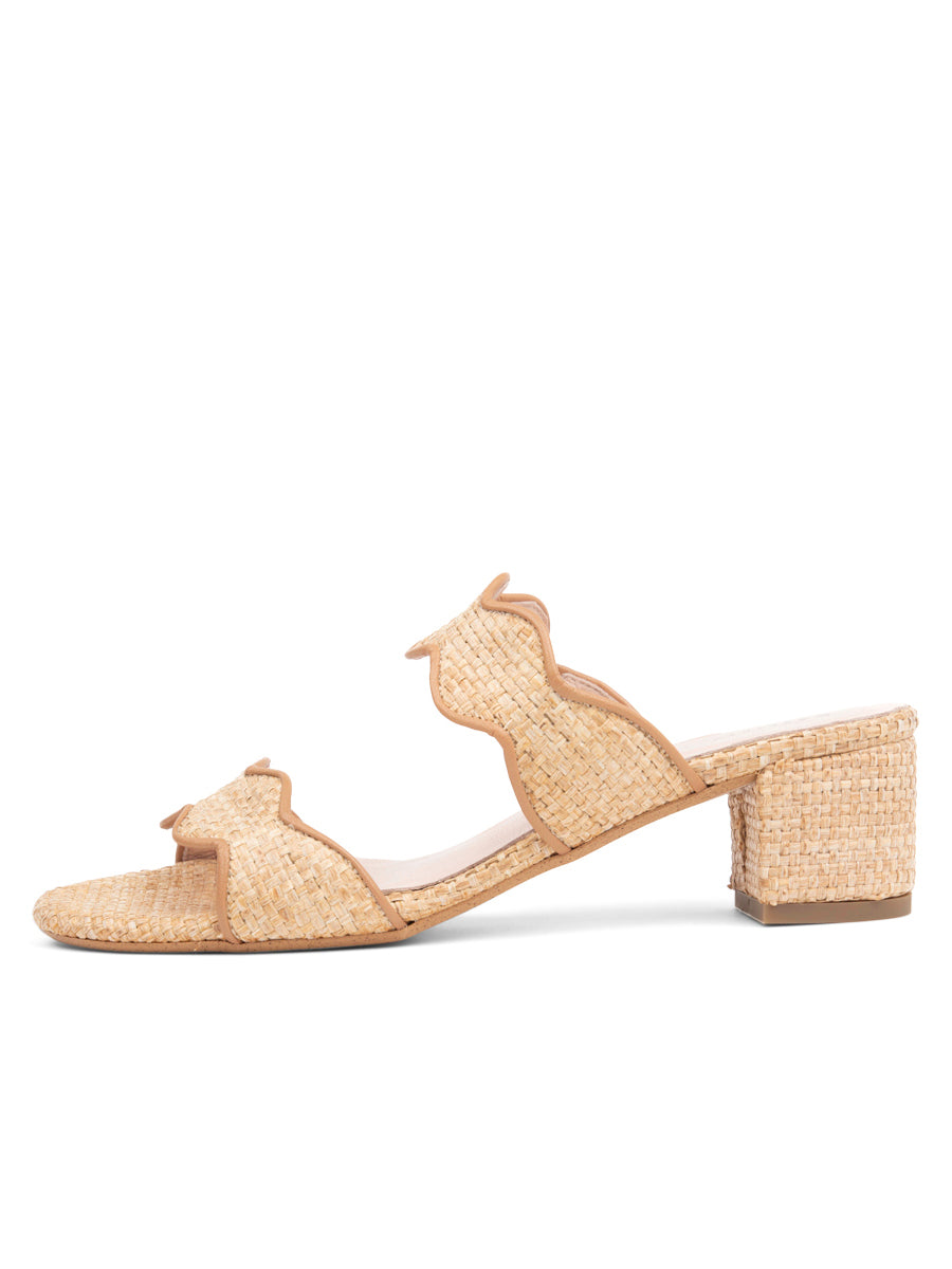 Palm Beach Block Heel Scalloped Sandal