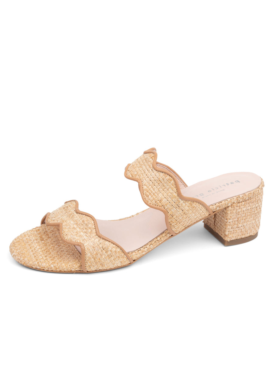 Palm Beach Block Heel Scalloped Sandal