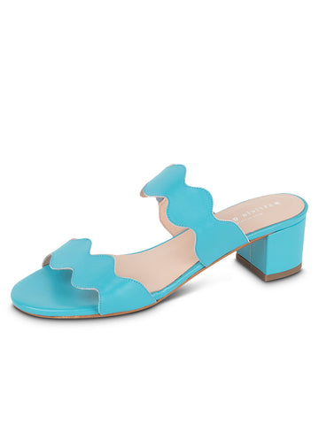 Palm Beach Block Heel Scalloped Sandal