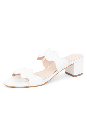 Palm Beach Block Heel Scalloped Sandal