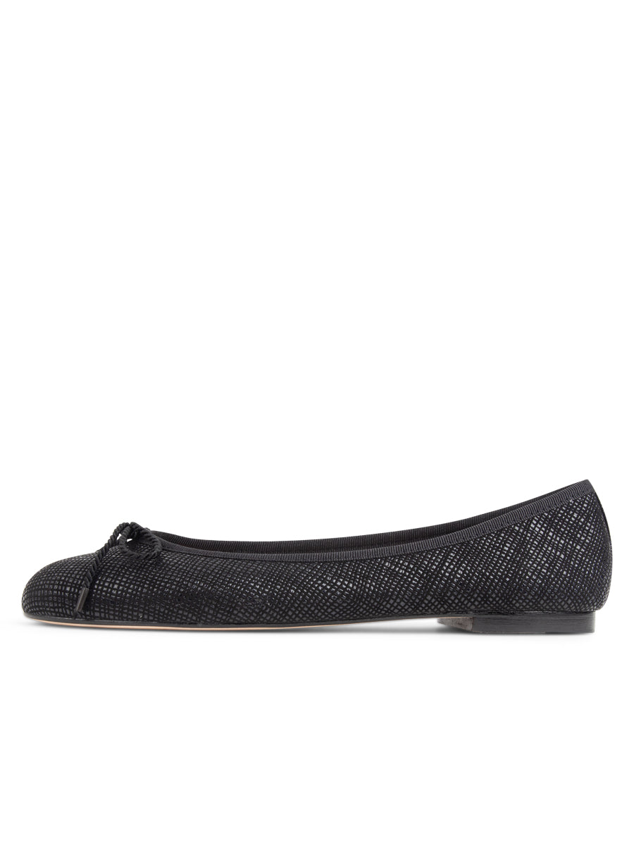 Bingo Textured Leather Ballet Flat