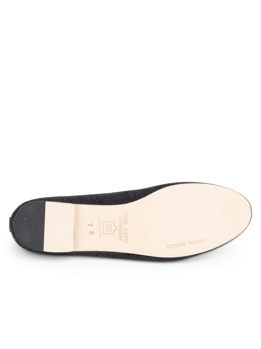 Bingo Textured Leather Ballet Flat