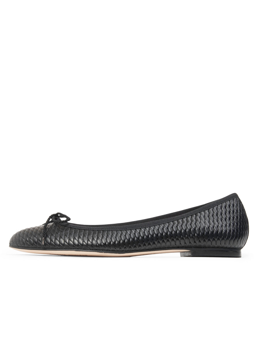 Luxe Textured Leather Ballet Flat