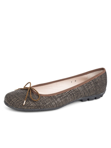 Country Textured Leather Ballet Flat