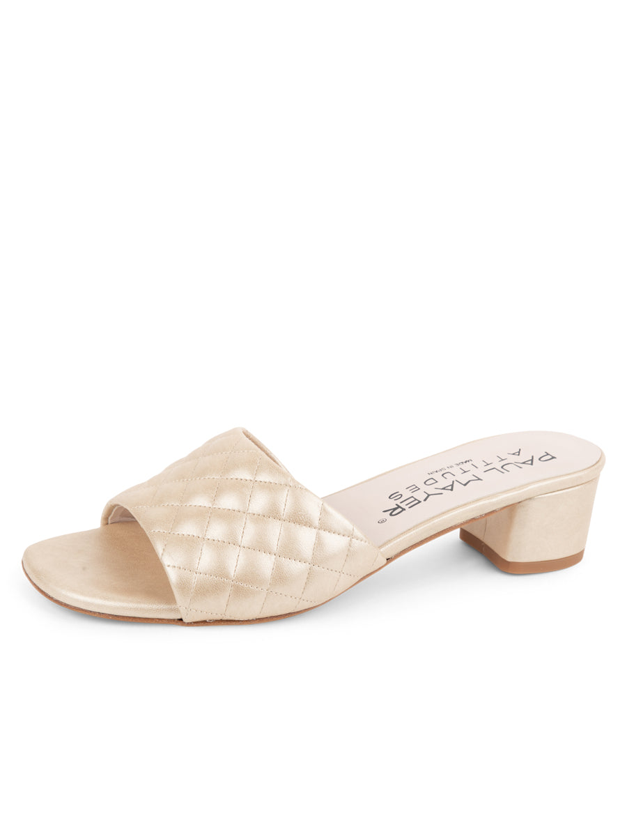 Parque Quilted Block Heeled Sandal