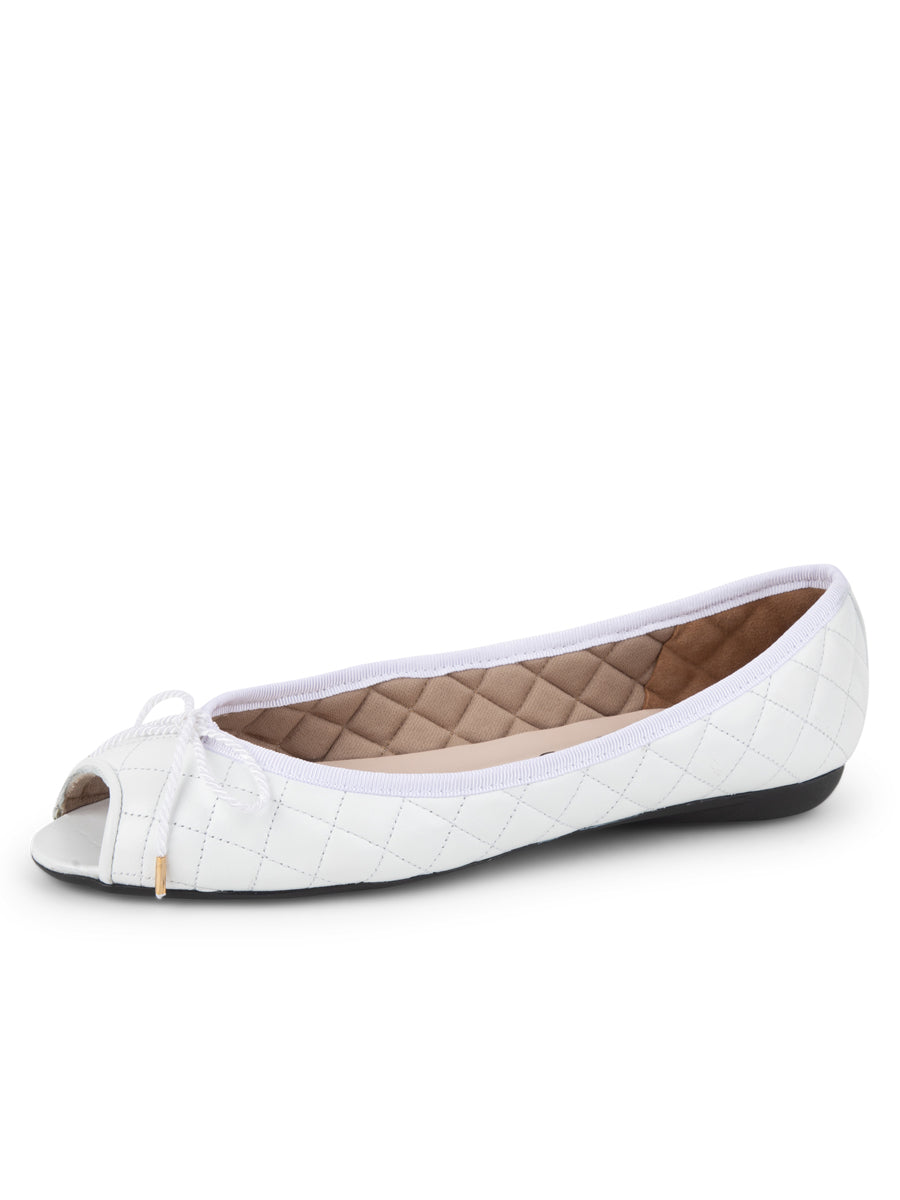 Bay Peep-Toe Quilted Ballet Flat